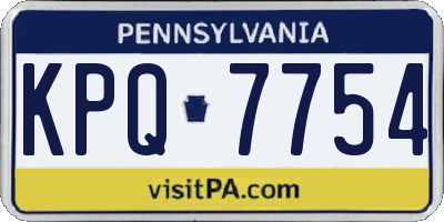 PA license plate KPQ7754