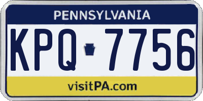 PA license plate KPQ7756