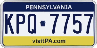 PA license plate KPQ7757