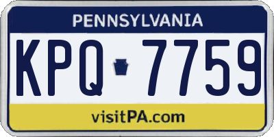 PA license plate KPQ7759