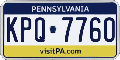 PA license plate KPQ7760