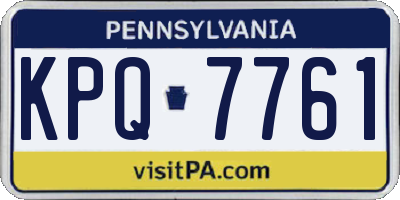 PA license plate KPQ7761