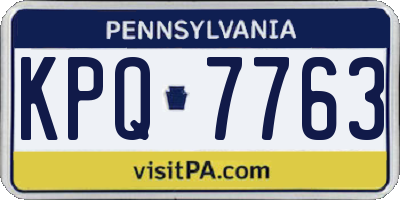 PA license plate KPQ7763