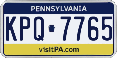 PA license plate KPQ7765