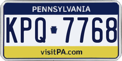 PA license plate KPQ7768