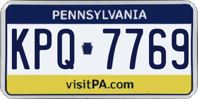 PA license plate KPQ7769