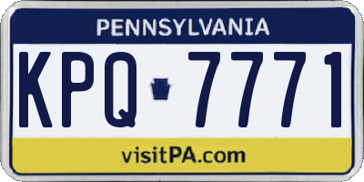 PA license plate KPQ7771