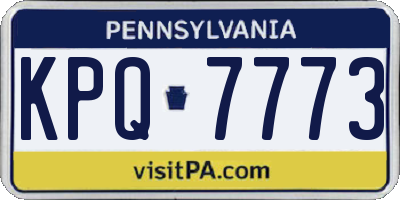PA license plate KPQ7773