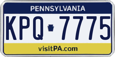 PA license plate KPQ7775
