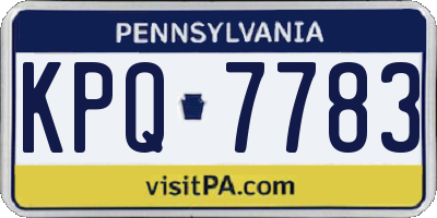 PA license plate KPQ7783