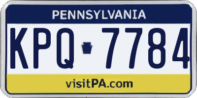 PA license plate KPQ7784