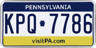 PA license plate KPQ7786