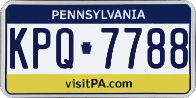 PA license plate KPQ7788