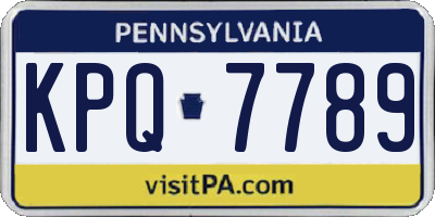 PA license plate KPQ7789