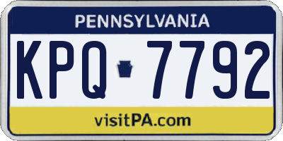 PA license plate KPQ7792