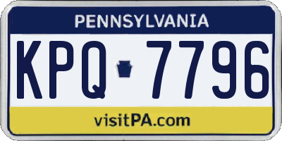 PA license plate KPQ7796
