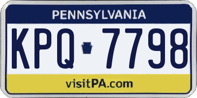 PA license plate KPQ7798