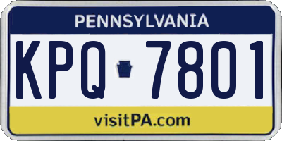 PA license plate KPQ7801