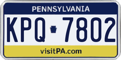 PA license plate KPQ7802