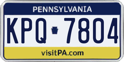 PA license plate KPQ7804