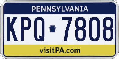 PA license plate KPQ7808