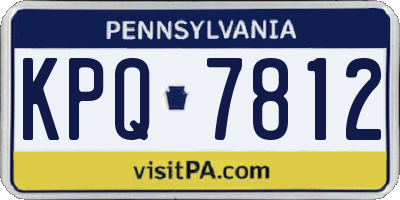 PA license plate KPQ7812
