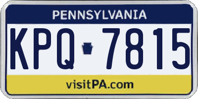 PA license plate KPQ7815