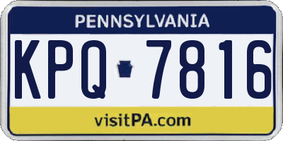 PA license plate KPQ7816