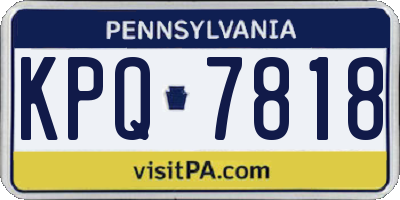 PA license plate KPQ7818
