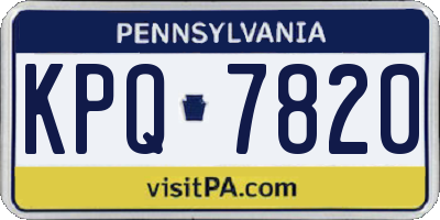 PA license plate KPQ7820