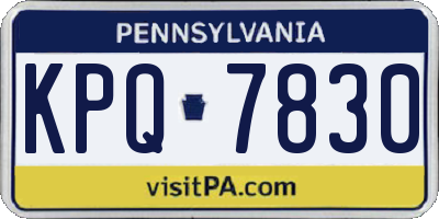 PA license plate KPQ7830