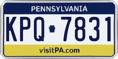 PA license plate KPQ7831