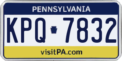 PA license plate KPQ7832