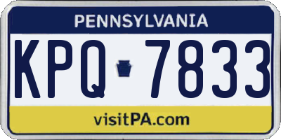 PA license plate KPQ7833