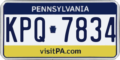 PA license plate KPQ7834