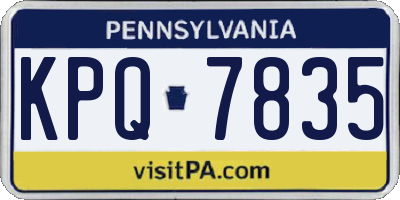 PA license plate KPQ7835