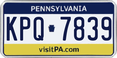 PA license plate KPQ7839