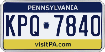 PA license plate KPQ7840