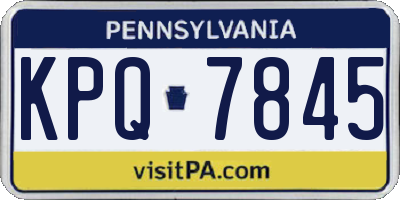 PA license plate KPQ7845