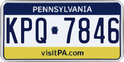 PA license plate KPQ7846