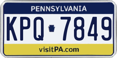 PA license plate KPQ7849