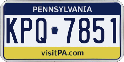 PA license plate KPQ7851