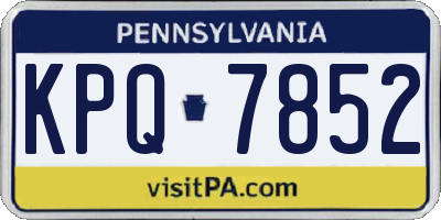 PA license plate KPQ7852