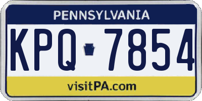 PA license plate KPQ7854