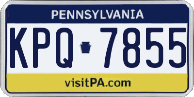 PA license plate KPQ7855