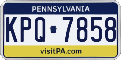 PA license plate KPQ7858