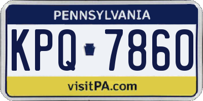 PA license plate KPQ7860