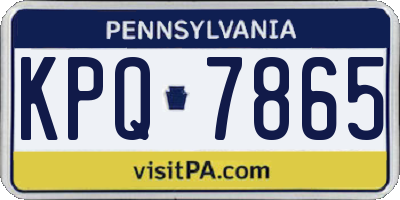 PA license plate KPQ7865