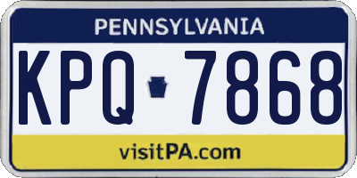PA license plate KPQ7868