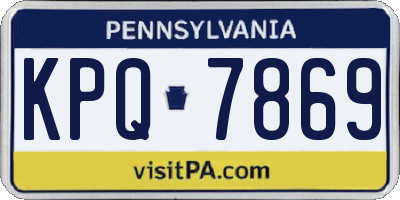 PA license plate KPQ7869